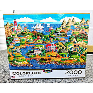 "Greens by the Sea " Anthony Kleem 2000 Piece Colorluxe Jigsaw Puzzle 38" x 26"